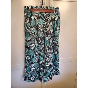 The J Peterman Co. Palm Print Cuolottes- SZ 6